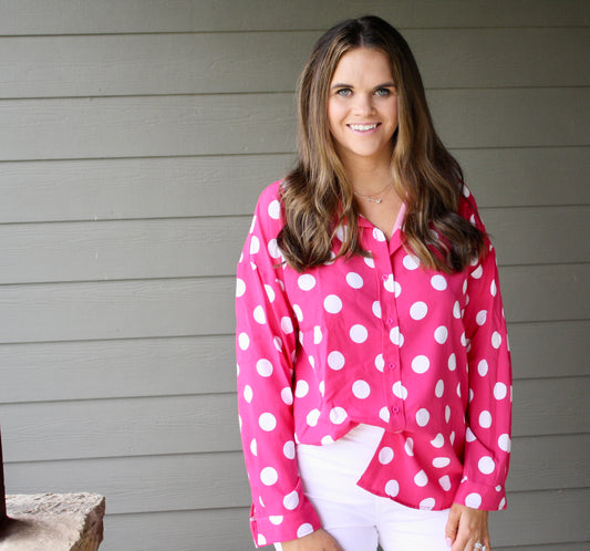 Polka Dot Button Down