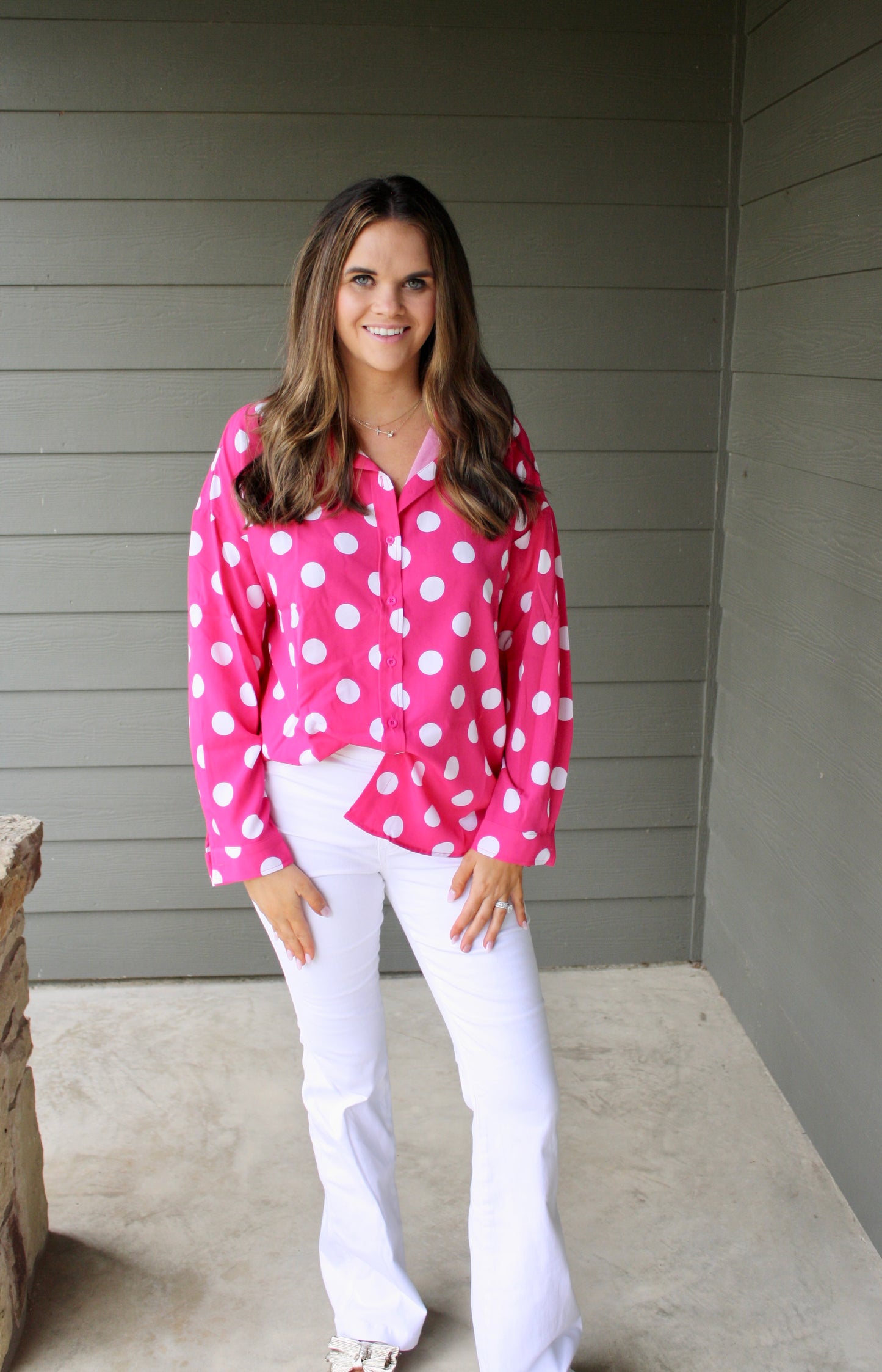 Polka Dot Button Down