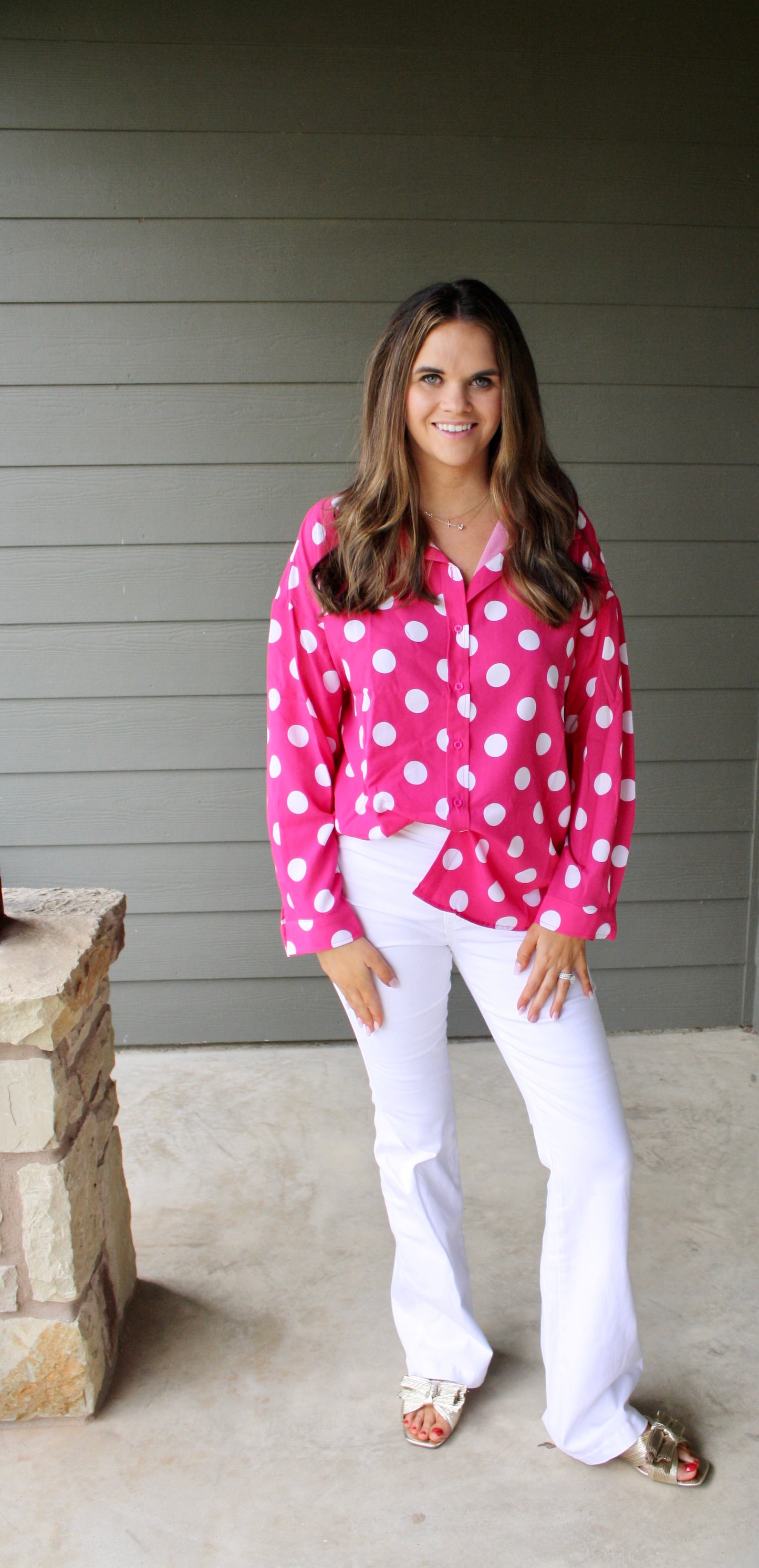 Polka Dot Button Down